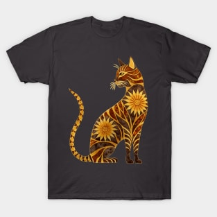 Sunflower Bengal Cat T-Shirt